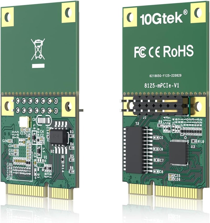 HYFIBER H!Fiber Mini PCIe 2.5G Ethernet Network Card, Realtek RTL8125 Controller, 10/100/1000/2500 Mbps Single RJ45 Port, 2.5Gb NIC with LED Light and 0.98ft Cable, Mini Pice Interface, not for M.2 - Image 4